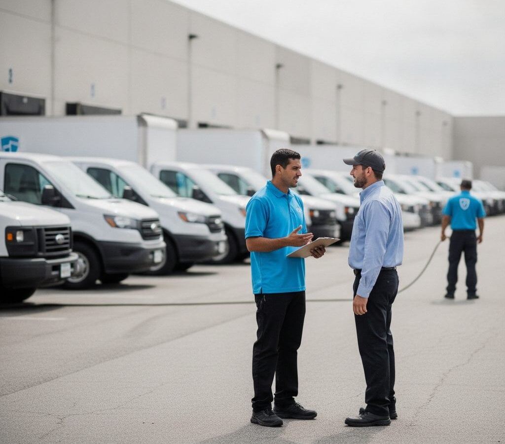 Delivery Van Detailing walk-around at customer yard
