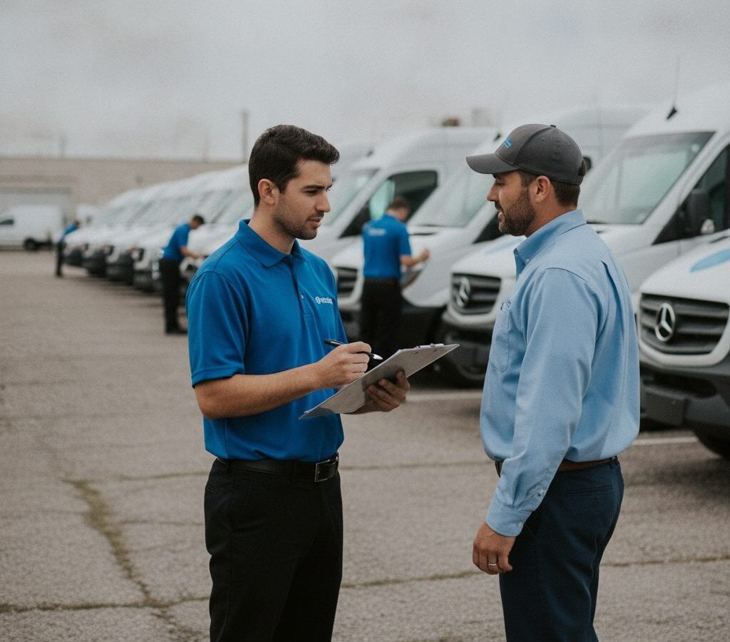 Sprinter Van Detailing walk-around at customer yard