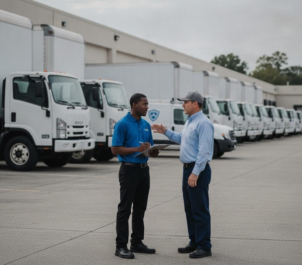 Box Truck Detailing walk-around at customer yard
