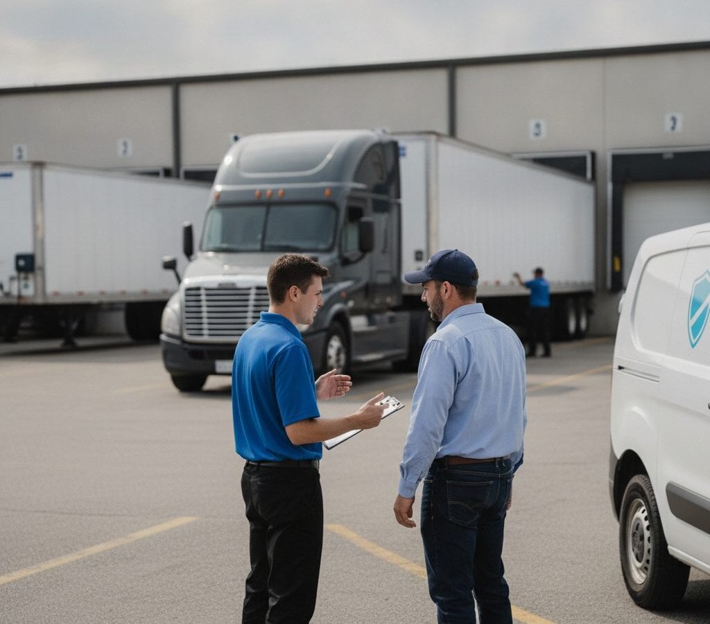 Tractor Trailer Detailing walk-around at customer yard
