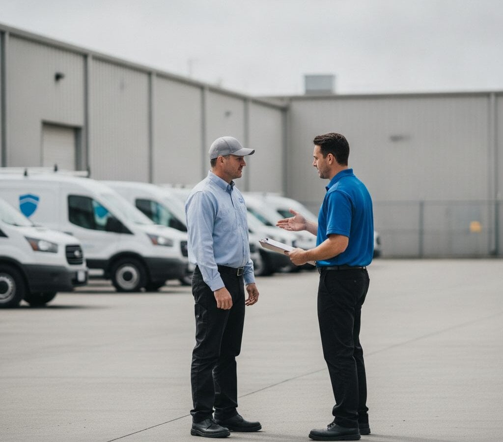 Service Van Detailing walk-around at customer yard