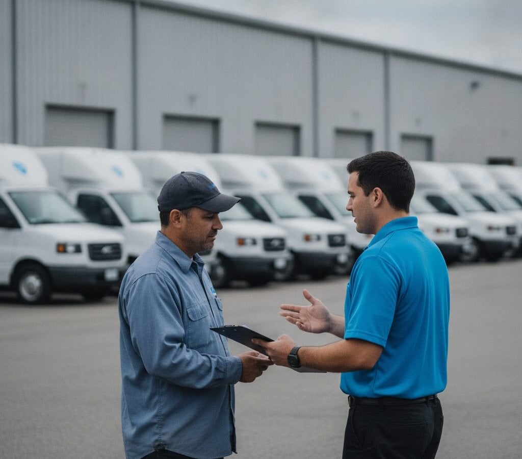 Rental Car Fleet Detailing walk-around at customer yard