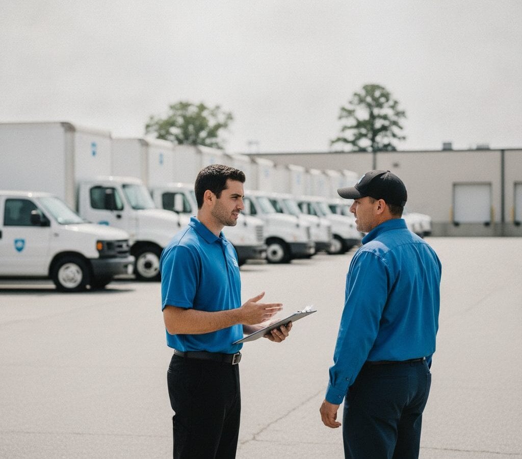 Moving Truck Detailing walk-around at customer yard