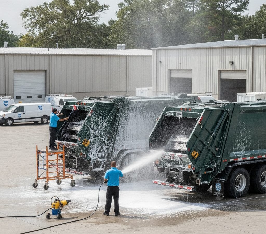 Refuse Truck Washing — mobile fleet detailing in the Triangle